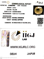 5.59/CT Natural Yellow Sapphire With Govt Lab Certificate-13108D53945